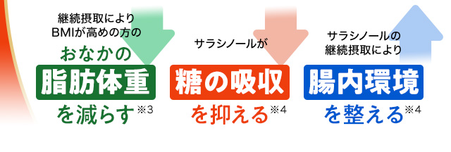 おなかの脂肪体重を減らす 糖の吸収を抑える 腸内環境を整える