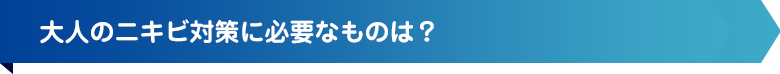 大人のニキビ対策に必要なものは？