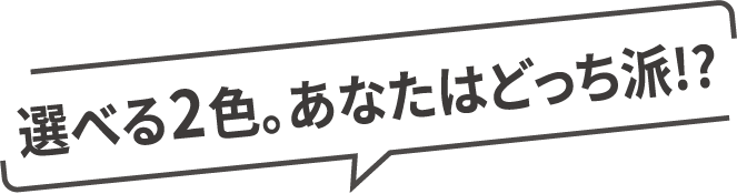 選べる2色。あなたはどっち派!?
