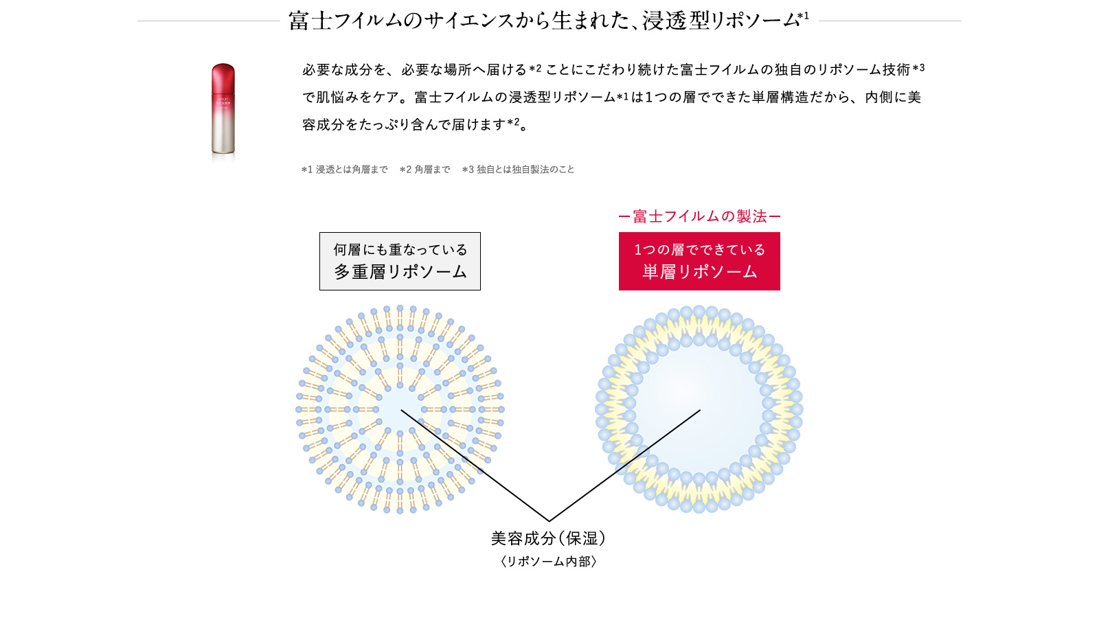 富士フイルムのサイエンスから生まれた、浸透型リポソーム＊1