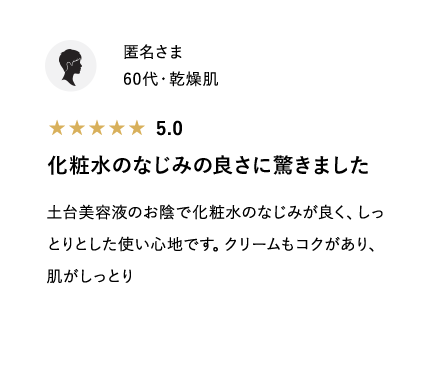 化粧水のなじみの良さに驚きました