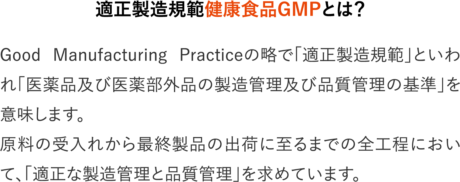 健康食品GMPとは