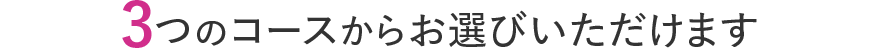 3つのコースからお選びいただけます 