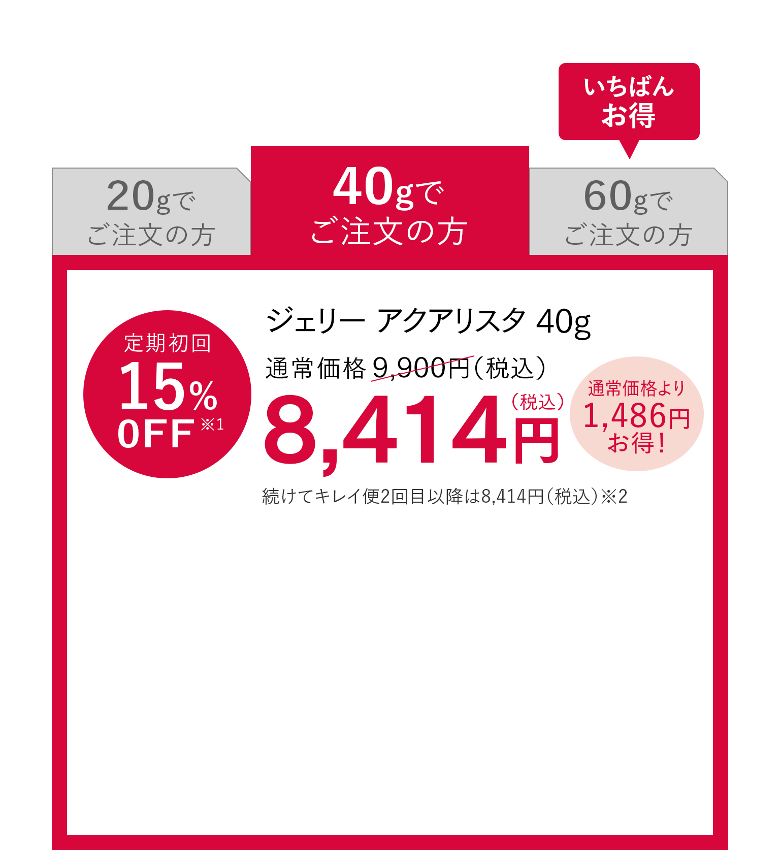 アスタリフト ジェリー アクアリスタ40g定期購入