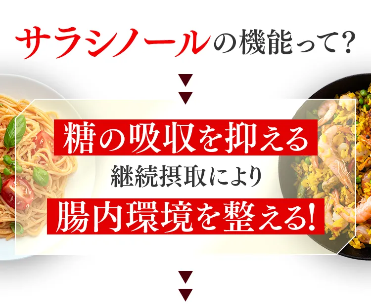 サラシノールの機能って？糖の吸収を抑える、継続摂取により腸内環境を整える！