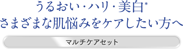 うるおい・ハリ・美白*さまざまな肌悩みをケアしたい方へ|マルチケアセット