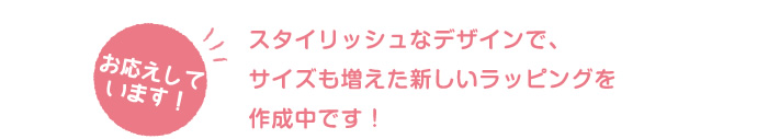 スタイリッシュなデザインで、サイズも増えた新しいラッピングを作成中です!