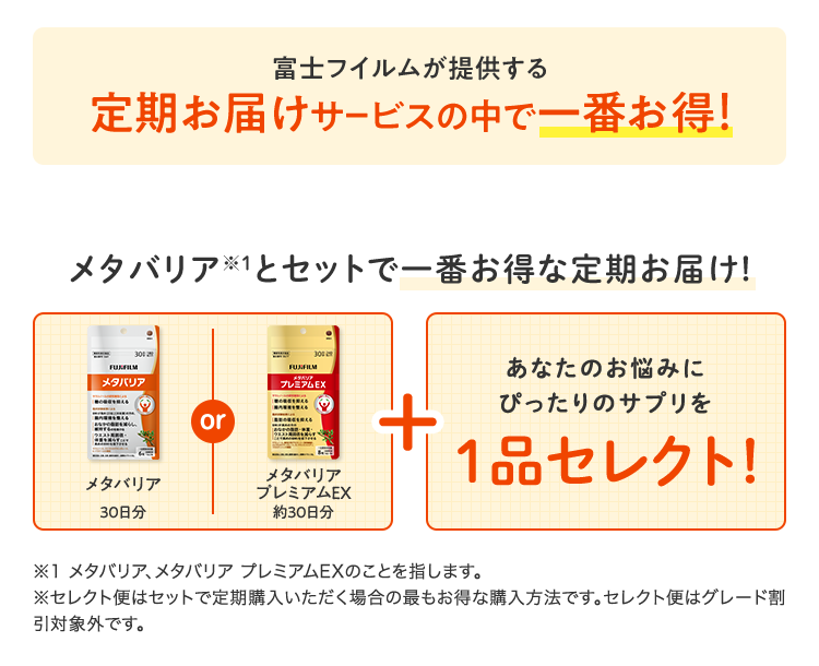 メタバリアとセットでイチバンお得な定期お届け!