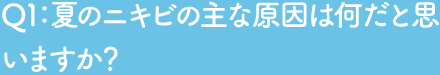 Q1 夏のニキビの主な原因は何だと思いますか？