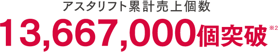 アスタリフト累計売上個数 13,667,000個突破